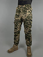 Зимние военные штаны пиксель на флисе, армейские тактические штаны на манжетах