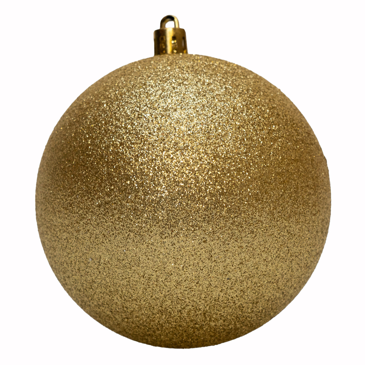 Ялинкова іграшка - куля, D10 см, золотистий, гліттер, пластик (891824), фото 1