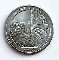 США 25 центов (квотер) 2010, 4 Парк "Национальный парк Гранд-Каньон", Штат Аризона. UNC