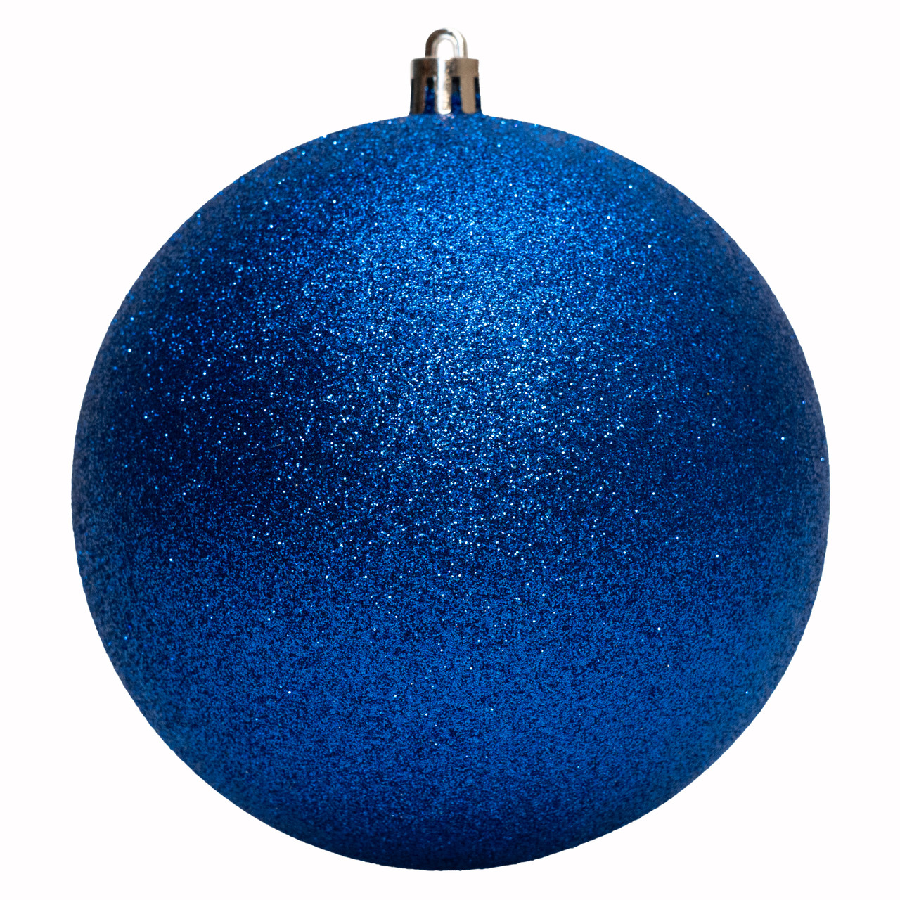 Ялинкова іграшка - куля, D12 см, синій, гліттер, пластик (892418), фото 1