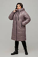 Красивое женское зимнее пальто Соната лаке батал 50-60 размеры разные цвета моко 52
