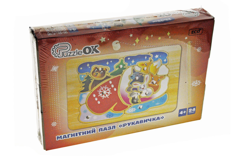 Магнітний пазл-сортер казочка "Рукавичка" Puz-14472 в коробці р. 31.5*22*4.5 см PuzzleOk