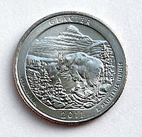 США 25 центов (квотер) 2011, 7 Парк "Национальный парк Глейшер", Штат Монтана. UNC