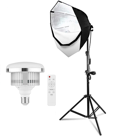 Комплект октобокс Proligh Е27+ LED Лампа 85 W (72 світлодіода 3200 — 5500 K Ra95+), фото 1