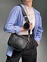 Женская сумка Louis Vuitton Pochete Multi Black Экокожа