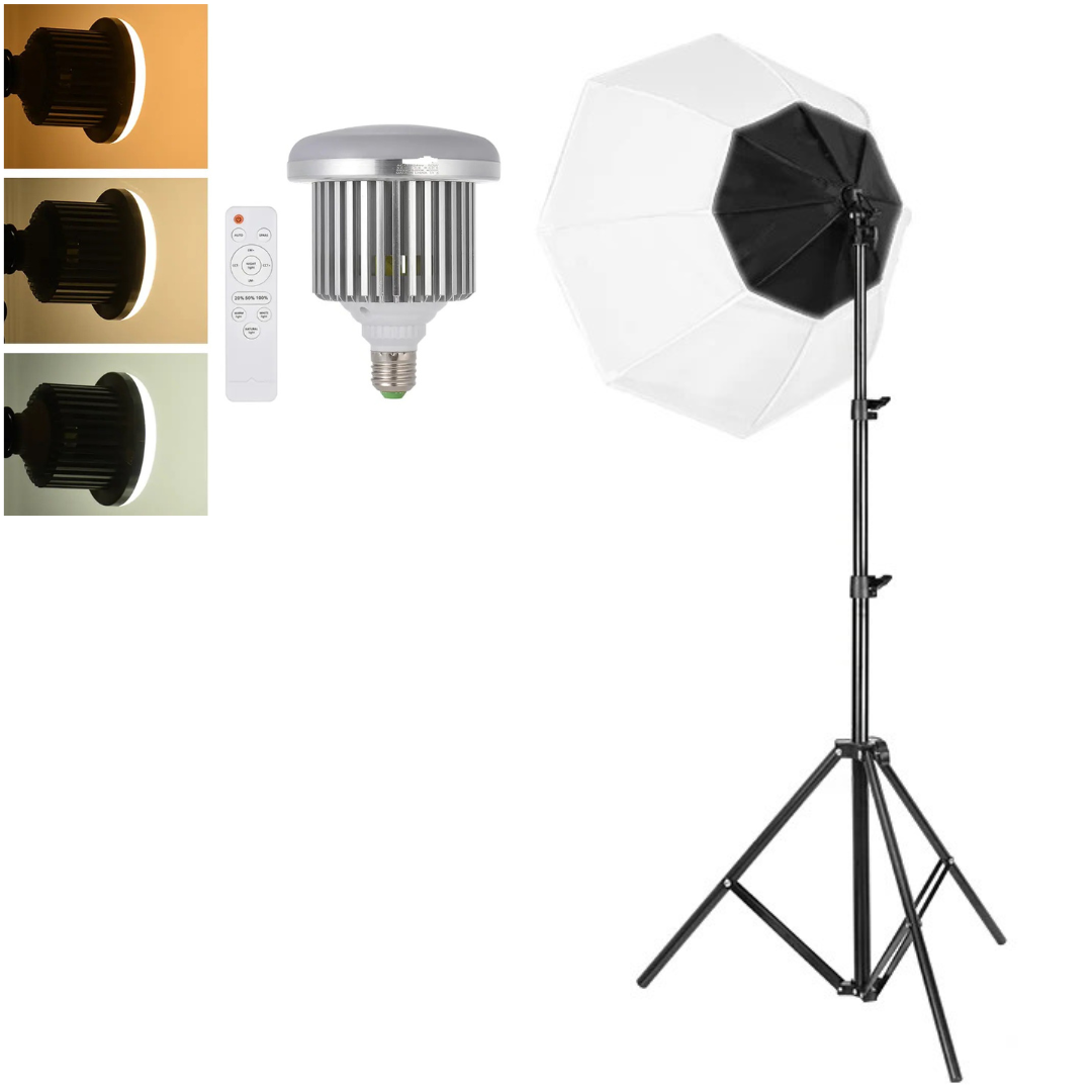 Комплект октобокс Proligh Е27+ LED Лампа 85 W (72 світлодіода 3200 — 5500 K Ra95+)