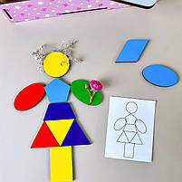 Дерев`яний танграм Фея і карета, гра для малят збери фігури 23*16*5 см (ПСД215), фото 5