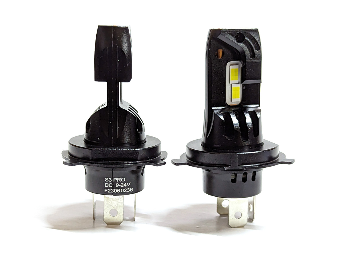Комплект LED ламп S3 PRO H4 12V 30W chip 7035 CREE 6000K радіатор з вентилятором, автоматичний контролер температури