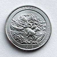 США 25 центов (квотер) 2012, 15 Парк "Национальный парк Денали", Штат Аляска. UNC