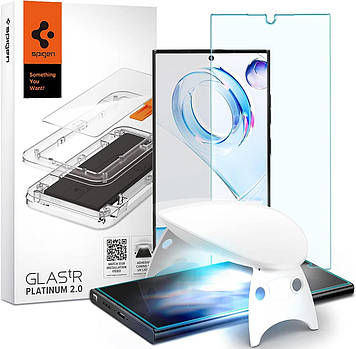 Захисне скло Spigen для Samsung Galaxy S23 Ultra - Platinum 2.0 GLAS.tR, Clear (AGL05944)