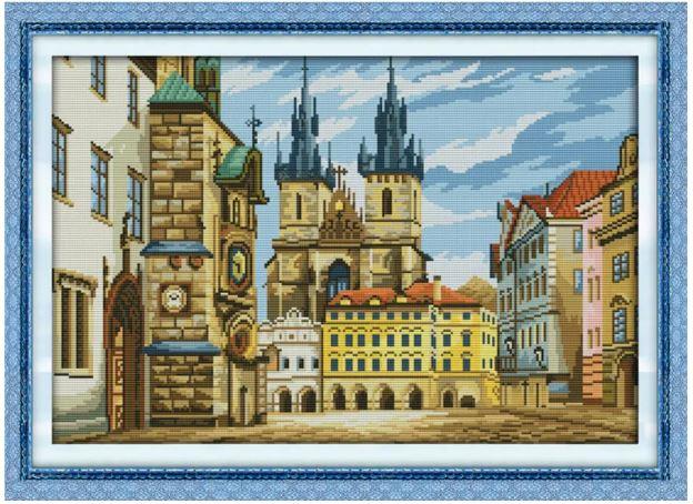 Набір для вишивання за нанесеною на канву схемою "Russian architecture". AIDA 14CT printed, 52*36 см