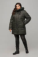 Красивая зимняя куртка Барселона стеганая с мехом под овчину большого размер 50-60 размеры разные цвета 58