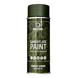 Фарба для маскування зброї, фарба для камуфляжу маскувальна аерозольна фарба матова Recoil Зелений ліс 400 мл