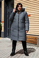 Теплое женское зимнее пальто Верона из матовой плащевки батал 50-60 размеры разные цвета маренго