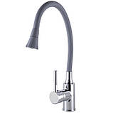 Кухонний змішувач Globus Lux Alpen SBT1-203SA-G03 гнучкий сірий, фото 3