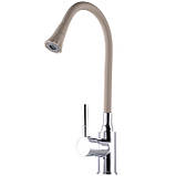 Кухонний змішувач Globus Lux Alpen SBT1-203SA-K15 бежевий гнучкий, фото 4