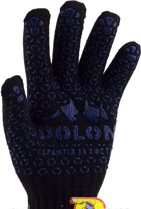 Рукавиці робочі х/б чорна з пвх-покриттям "Doloni" (Україна)