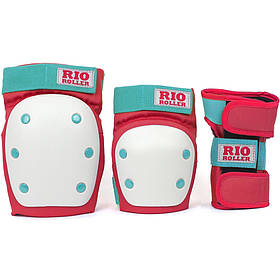 Набір захисту Rio Roller Triple Pad Set для роликів RED-MINT, розмір L, 360° захист зап’ясть.