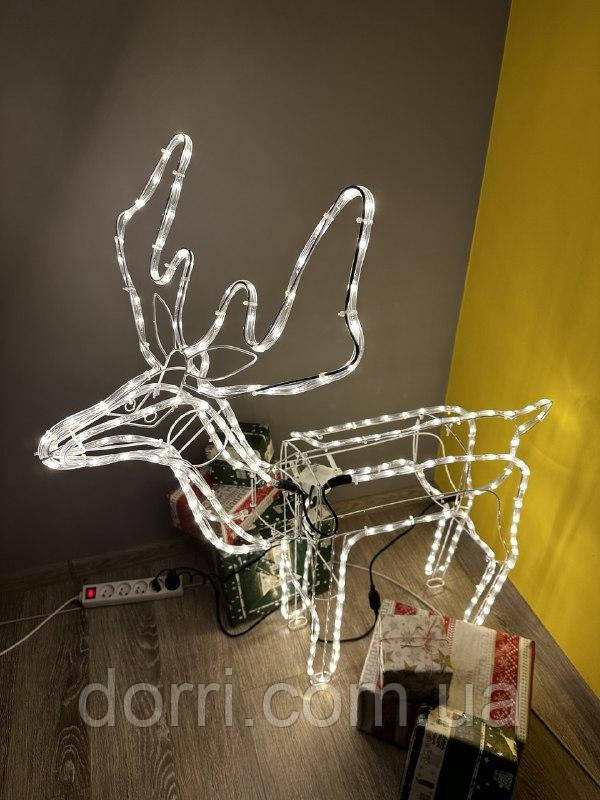 Светодиодная новогодняя фигура олень, Олень под елку светящийся 120 см, Светодиодные олени новогодние - фото 6 - id-p1987157075