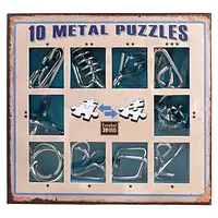 Набор металлических головоломок 10 Metal Puzzle Blue Eureka