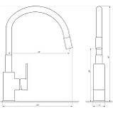 Гнучкий кухонний змішувач Globus Lux Milano GLM-203LR-10-BB чорний/хром, фото 5