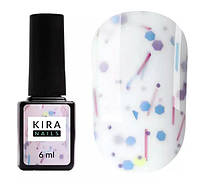 Kira Nails Lollypop Base №002 (белый с разноцветными хлопьями), 6 мл