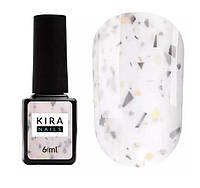 Kira Nails Lollypop Base №003 (молочный с серо-желтыми хлопьями), 6 мл