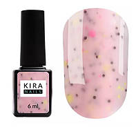 Kira Nails Lollypop Base №004 (розовый с разноцветными хлопьями), 6 мл