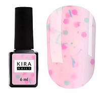 Kira Nails Lollypop Base №005 (ярко-розовый с разноцветными хлопьями), 6 мл