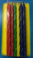 Свічки для торта довгі різнокольорові 12 штук