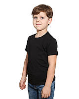 Детская черная футболка на мальчика 158
