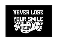 Шеврон Череп "never lose your smile" Шеврони на замовлення Шеврон на липучці ЗСУ (AN-12-1019)