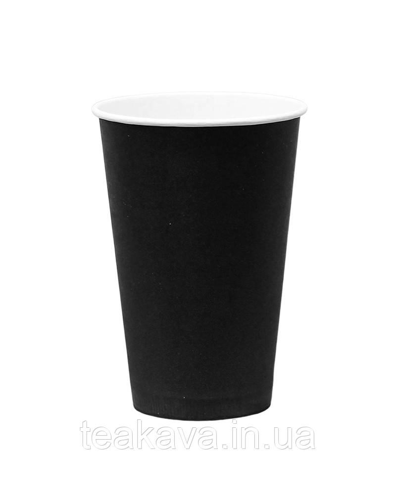 Стакан паперовий чорний 250 мл, 50 шт., фото 1