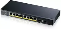 Комутатор Zyxel GS1100-10HP-EU0102F 120 Вт PoE 8xGigabit 2xFiber Uplilk Switch (GS110010HPEU0102F)