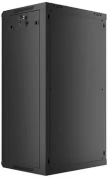 Настінна інсталяційна шафа Lanberg 19'' 22U 600x450мм Чорний зі скляними дверцятами (WF01-6422-10B)