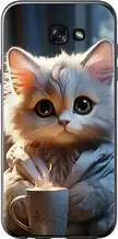Чохол на Samsung Galaxy A7 (2017) Білий кіт "5646u-445-851"