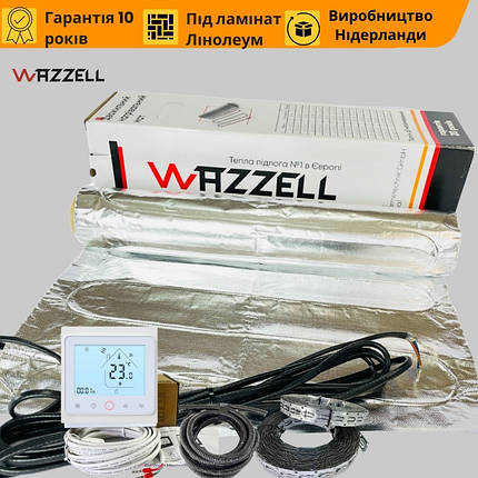 Алюмінієвий мат WAZZELL EASYHEAT 140 Вт/м.кв під ламінат + wi-fi термостат, фото 1