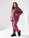 Жіночий теплий спортивний костюм великого розміру БАТАЛ 48-58 трьохнитка на флісі кофта на блискавці зі стразами, фото 3