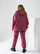 Жіночий теплий спортивний костюм великого розміру БАТАЛ 48-58 трьохнитка на флісі кофта на блискавці зі стразами, фото 4