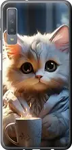 Чохол на Samsung Galaxy A7 (2018) A750F Білий кіт "5646u-1582-851"