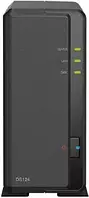 Файловий сервер Synology DS124+ з 1 відсіком, 4-ядерний процесор Intel Celeron J4125 2,0 ГГц, 2 ГБ оперативної