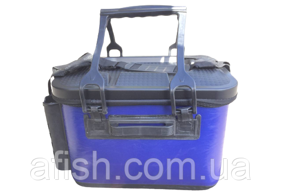 Пластиковая 36см сумка-кан для рыбы под 2 спиннинга синяя - фото 5 - id-p1865993258