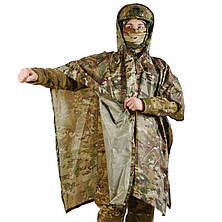 Військовий дощовик мультикам ЗСУ з капюшоном, унісекс плащ-намет, фото 2