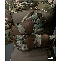 Перчатки тактичні зимові Камуфляж (M), Рукавиці штурмові із закритими пальцями водонепроникні для ЗСУ