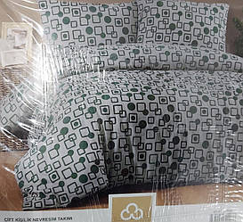 Евро розмір постільна білизна фланель «Cotton Collection» Зелений