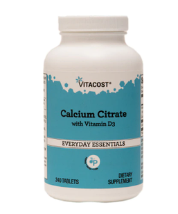 Vitacost Calcium Citrate цитрат кальцію 250 мг з вітаміном D3, 240 таблеток на 60 днів прийому. До 08/2027