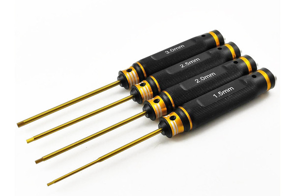 Викрутки шестигранні RCTurn 1.5/2.0/2.5/3.0 182 мм преміум з титановим покриттям - 4 шт., фото 1