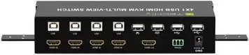 KVM перемикач USB HDMI Switch 4/1 Hdmi/Usb, Multiviewer, Fullhd 1080P 60Hz, Ir (108255)