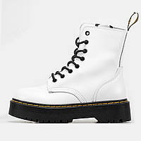 Жіночі черевики Dr. Martens Jadon White, білі шкіряні черевики доктор мартінс жадон мартенс др