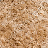 Килимок приліжковий трава, штучне хутро, замша, хутряна м'яка доріжка з довгим ворсом 100х180 см Світлий беж, фото 3